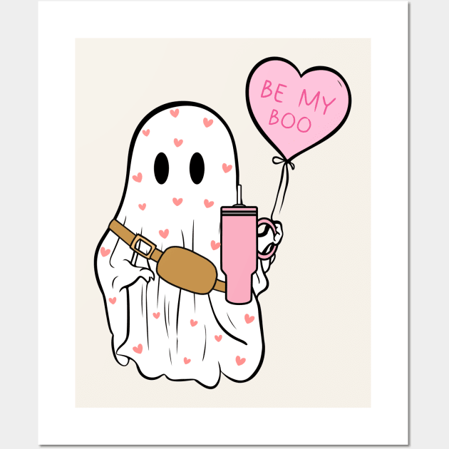 Be My Boo Boujee Cute Ghost Love Wall Art by Nessanya